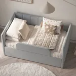 Кровать с подъемным механизмом и ящиком для белья с бортиком ЛАЙН 1, 90х160