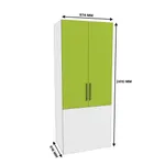 Шкаф двухдверный с фальш стенкой L212