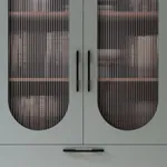 Шкаф двухдверный узкий, фрезерованные фасады в эмали LE210.44-1