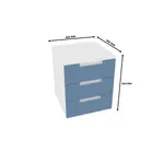 Тумба прикроватная 3 ящика, фасады в эмали LE703