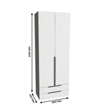 Шкаф 2 дверный с ящиками, фасады в эмали LE-211.44