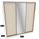 Шкаф-купе ХG240.60-3, профиль INTEGRO, фасад МДФ/зеркало серебро