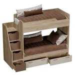 Кровать двухъярусная с лестницей комодом L904, 90x190 L/R