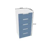 Высокий комод 5 ящиков, фасады в эмали LE705