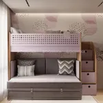 Кровать-чердак A916 с диваном Bergamo, 90x200 L/R