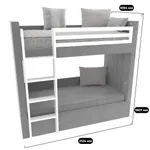 Кровать мягкая двухъярусная ДУО, белый L/R