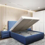 Кровать двуспальная мягкая ASTI  с подъемным механизмом, 140x200