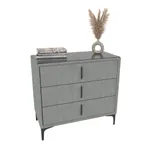 Комод мягкий, стекло прозрачное, ножки черные ГРЕЙС793