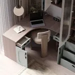 Cтол угловой равносторонний, фрезерованные фасады в эмали LE716