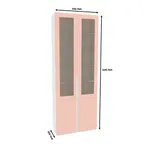 Шкаф книжный со стеклом, фасады в эмали LE240 с подсветкой