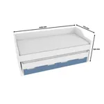 Кровать с выдвижным спальным местом, фасады в эмали LE910, 90x200