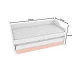 Кровать с выдвижным спальным местом, фасады в эмали LE910, 90x200