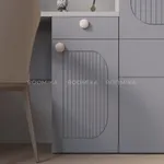 Шкаф двухдверный узкий, фрезерованные фасады в эмали LE210.44-1