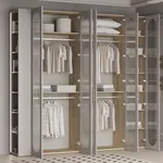 Шкаф двухдверный узкий, фрезерованные фасады в эмали LE210.44-1