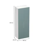 Шкаф 2 дверный, фрезерованные фасады в эмали LE210.60-3