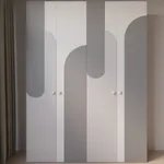 Шкаф двухдверный узкий, фрезерованные фасады в эмали LE210.44-1