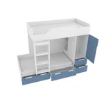 Кровать двухъярусная, фасады в эмали LE906, 90x190 L/R