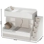 Кровать двухъярусная с лестницей комодом P904, 90x200