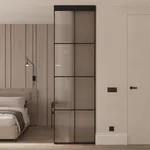 Стеклянная перегородка для зонирования квартиры студии, стекло Эстриадо GRACE 12