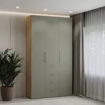 Шкаф трехдверный с ящиками узкий L203.44