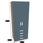 Шкаф двухдверный ,4 ящика E204