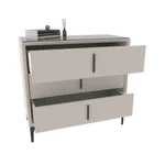 Комод мягкий, стекло прозрачное, ножки черные ГРЕЙС793