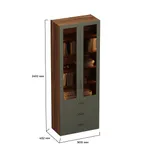 Шкаф книжный с тремя ящиками со стеклом L213S с подсветкой