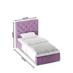 Кровать односпальная мягкая МИРА с подъемным механизмом,90x200