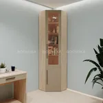 Шкаф угловой книжный со стеклом L247 с подсветкой