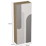 Шкаф двухдверный узкий, фрезерованные фасады в эмали LE210.44-1