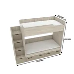 Кровать двухъярусная с лестницей комодом L904, 90x190 L/R