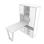 Шкаф со встроенным столом шириной 1154мм E407 L/R
