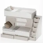 Кровать двухъярусная с лестницей комодом P904, 90x200