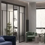 Раздвижная перегородка-купе из матового стекла для кухни GRACE 24