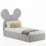 Кровать односпальная мягкая MICKEY с подъемным механизмом, 90x190