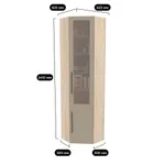 Шкаф угловой книжный со стеклом L247 с подсветкой