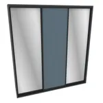 Шкаф-купе ХG240.60-1, профиль INTEGRO, фасад МДФ/зеркало серебро