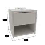 Тумба прикроватная мягкая, стекло прозрачное САНРАЙС 751