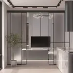Сатинированная перегородка для спальни, стекло прозрачное и Сатинато GRACE 8