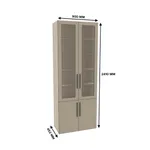 Шкаф книжный со стеклом L214S с подсветкой