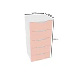 Высокий комод 5 ящиков, фасады в эмали LE705