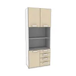 Шкаф двухдверный, фасад комбинированный E213 L/R