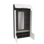 Секция с зеркалом и полками, фасады в эмали LE408