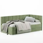 Кровать с подъемным механизмом и ящиком для белья ЛАЙН М1