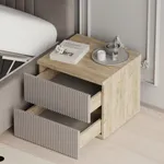 Тумба прикроватная 2 ящика, фрезерованные фасады в эмали LE701