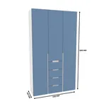 Шкаф трехдверный с ящиками узкий, фасады в эмали LE203.44