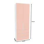 Шкаф книжный/для одежды с тремя ящиками, фасады в эмали LE213