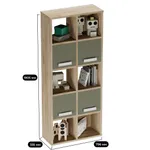 Стеллаж сквозной книжный на 10 ниш с ящиками E810