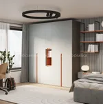 Шкаф книжный с нишей узкий, фасады в эмали LE226.300.600