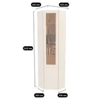 Шкаф угловой книжный со стеклом, фасады в эмали LE247 с подсветкой